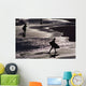 Silhouettes Of Surfers On Beach Wall Mural