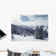 Snow Covered Pine Trees On Mountain Wall Mural