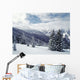 Snow Covered Pine Trees On Mountain Wall Mural
