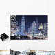 Michigan Avenue Traffic At Night With Cityscape In Background Wall Mural