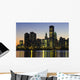 Chicago Skyline At Night Wall Mural