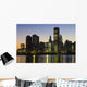 Chicago Skyline At Night Wall Mural