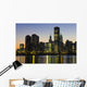 Chicago Skyline At Night Wall Mural