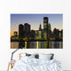 Chicago Skyline At Night Wall Mural