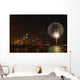 Fireworks Against Chicago Skyline At Night Wall Mural