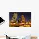Skyscrapers Along Chicago River At Night Wall Mural