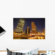 Skyscrapers Along Chicago River At Night Wall Mural
