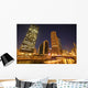 Skyscrapers Along Chicago River At Night Wall Mural