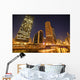 Skyscrapers Along Chicago River At Night Wall Mural