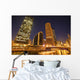 Skyscrapers Along Chicago River At Night Wall Mural