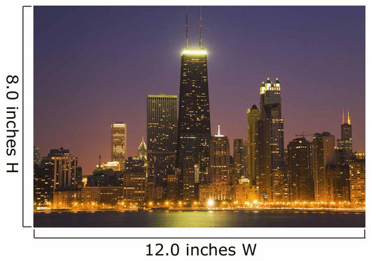 Chicago Skyscrapers With John Hancock Center At Night Wall Mural