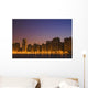 Chicago Downtown Skyline At Night Wall Mural