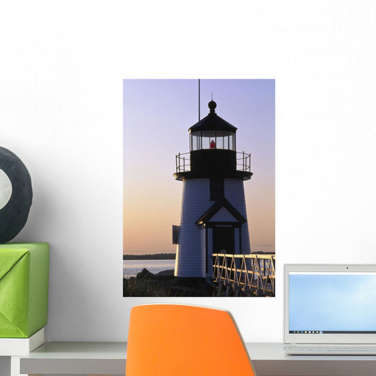 Nantucket Brant Point Lighthouse At Sunrise Wall Mural