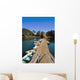 Old Wooden Pier And Boats In Harbor Wall Mural