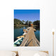 Old Wooden Pier And Boats In Harbor Wall Mural