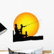man and child shilouette fishing Wall Decal