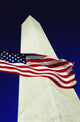 Washington Monument And American Flag Wall Mural