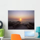 Canoes And Fishing Boats On Beach By Lake Malawi, Sunset Wall Mural