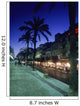Palm Tree Lined Promenade With People Eating In Restaurants At Dusk Wall Mural