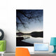 Silhouette Of Pier On Lake At Derwent Water Wall Mural
