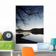 Silhouette Of Pier On Lake At Derwent Water Wall Mural
