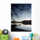 Silhouette Of Pier On Lake At Derwent Water Wall Mural