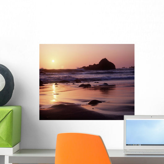 Coastline At Sunset Wall Mural