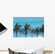 Mexico, Quintana Roo, Palm trees with turquoise sea Wall Mural