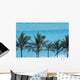 Mexico, Quintana Roo, Palm trees with turquoise sea Wall Mural