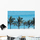 Mexico, Quintana Roo, Palm trees with turquoise sea Wall Mural