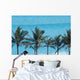 Mexico, Quintana Roo, Palm trees with turquoise sea Wall Mural