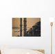 Ship sailing along Bosphorus behind Sultanahmet or Blue mosque at dawn Wall Mural