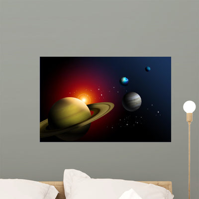 Planet shown on a wall