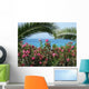 Boat behind Flowers Wall Decal