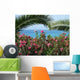 Boat behind Flowers Wall Decal