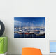 Sailboats Moored In Harbor Marina Wall Mural
