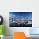 Sailboats Moored In Harbor Marina Wall Mural
