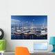 Sailboats Moored In Harbor Marina Wall Mural
