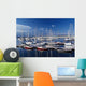 Sailboats Moored In Harbor Marina Wall Mural