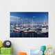 Sailboats Moored In Harbor Marina Wall Mural