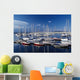 Sailboats Moored In Harbor Marina Wall Mural