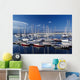 Sailboats Moored In Harbor Marina Wall Mural