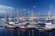 Sailboats Moored In Harbor Marina Wall Mural