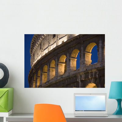 Roman Coliseum Rome Wall Mural shown on a wall