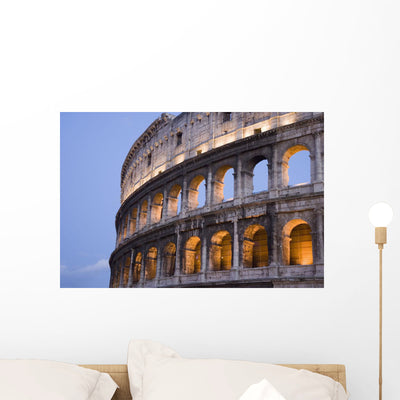 Roman Coliseum Rome Wall Mural shown on a wall
