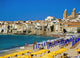 People On Cefalu Beach Wall Mural