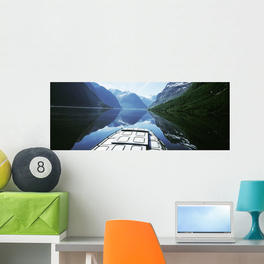 Boat Traveling Through Lavtn Lake Wall Mural