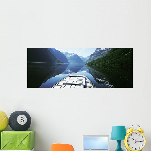 Boat Traveling Through Lavtn Lake Wall Mural