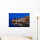 UK, Yorkshire, Houses reflecting in water at dusk Wall Mural