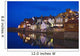 UK, Yorkshire, Houses reflecting in water at dusk Wall Mural